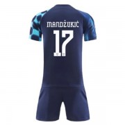 Fotballdrakter Barn Kroatia VM 2022 Mario Mandzukic 17 Borte Draktsett